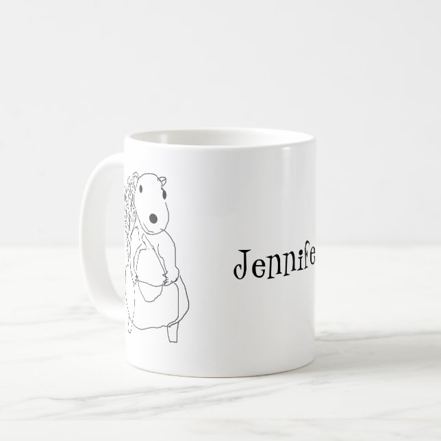Taza De Café Mug - Dibujo y nombre de la ardilla (Anverso izquierdo)