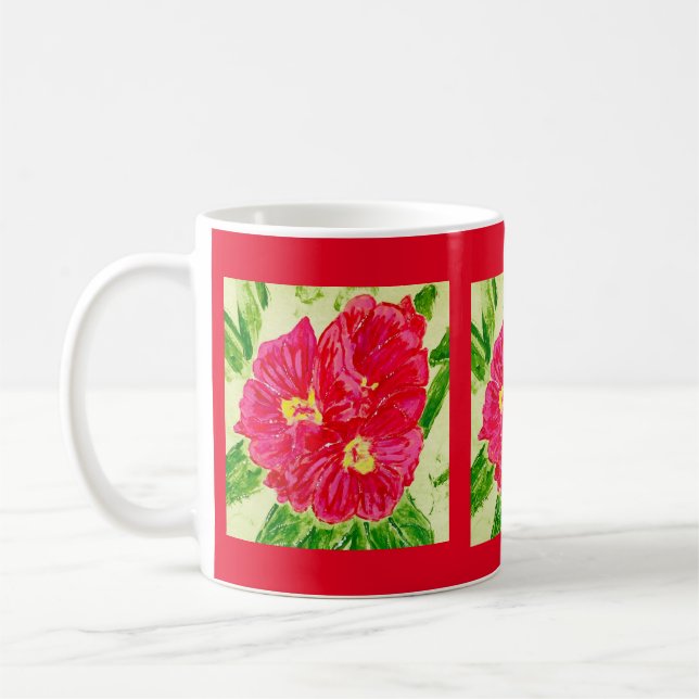 Taza De Café Mug diseñado para pintura floral (Izquierda)