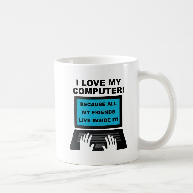 Taza De Café Mug divertida de los amigos de la computadora (Derecha)