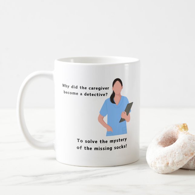 Taza De Café Mug divertida del cuidador, aprecio (Con donut)