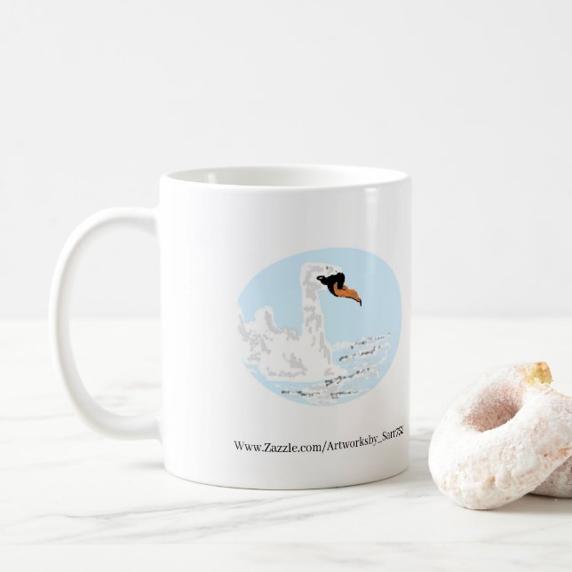Taza De Café Mug: Dos Cisnes Nadando (Con donut)