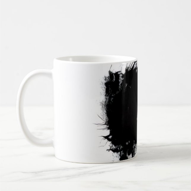 Taza De Café Mug  Edgy Black Ink Splatter Abstract Grunge Desig (Izquierda)