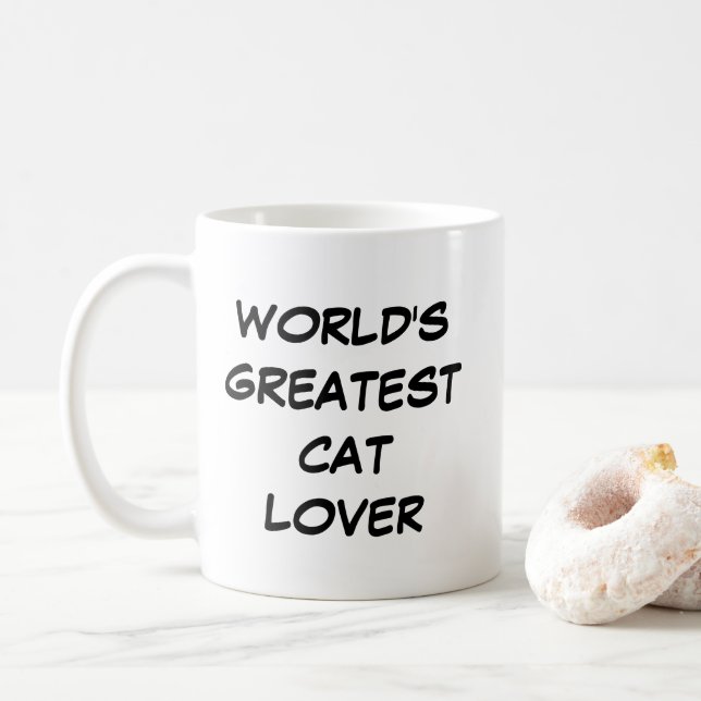 Taza De Café Mug "El mejor amante del gato del mundo" (Con donut)