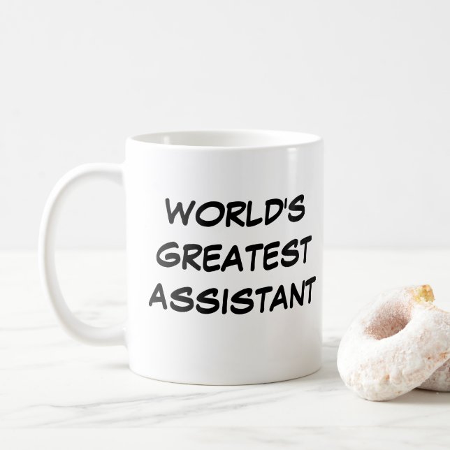 Taza De Café Mug: "El mejor asistente del mundo" (Con donut)