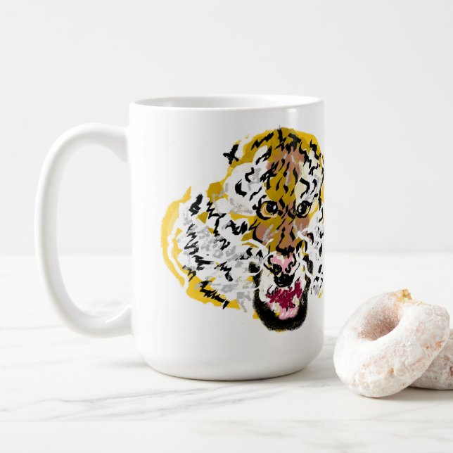 Taza De Café Mug: El rugido del tigre (Con donut)