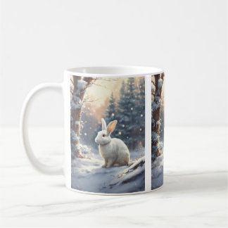 Taza De Café Mug"Elegancia caprichosa: Mug de conejo blanco por