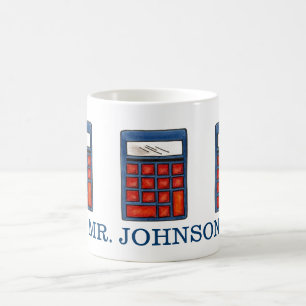Taza De Café Mug escolar de calculador de matemáticas personali