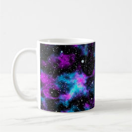 Taza De Café Mug espacial galaxia azul y púrpura
