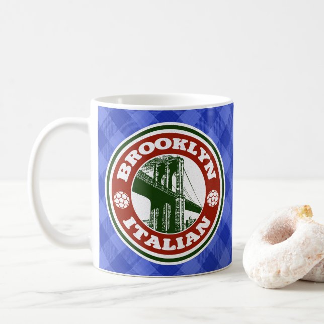 Taza De Café Mug estadounidense italiana en Brooklyn (Con donut)