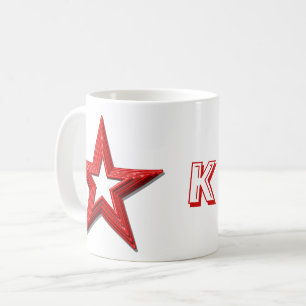 Taza De Café Mug - Estrellas rojas e iniciales