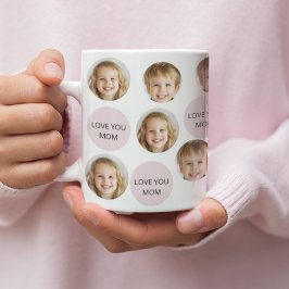 Taza De Café Mug facial de dos fotos personalizado | Te Amo Mam