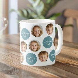 Taza De Café Mug facial de dos fotos personalizado | Te Amo Pap