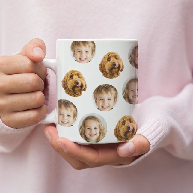 Taza De Café Mug facial de tres fotos personalizado | Regalo pe (Subido por el creador)