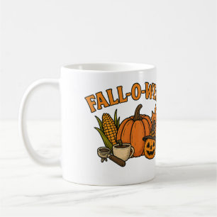 Taza De Café Mug FALL-O-WEEN Mug - Divertidas Vibes de otoño y 