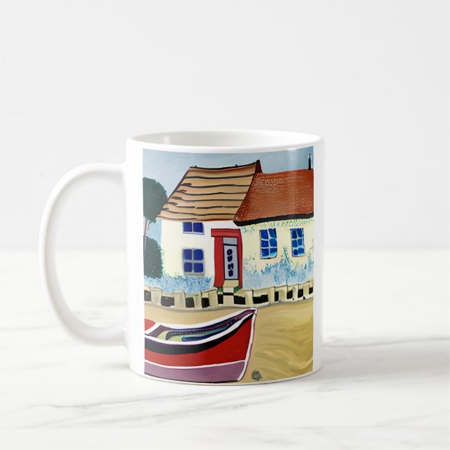 Taza De Café Mug favorita de papá personalizado | Casa de playa (Izquierda)