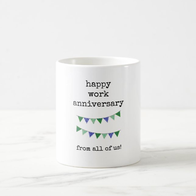 Taza De Café Mug, feliz aniversario de trabajo, de todos nosotr (Centro)