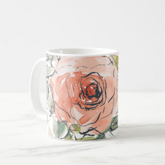Taza De Café Mug femenina floral por ella