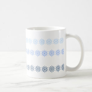 Taza De Café Mug - Filas de copo de nieve
