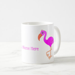 Taza De Café Mug Flamingo Rosa Personalizado con Nombre Persona