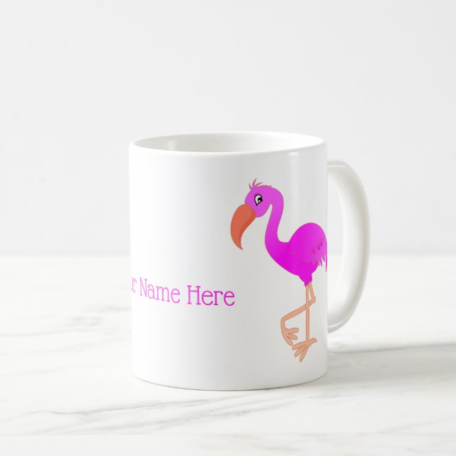 Taza De Café Mug Flamingo Rosa Personalizado con Nombre Persona (Anverso derecho)