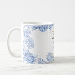 Taza De Café Mug Floral Azul Personalizada - Año Personalizable