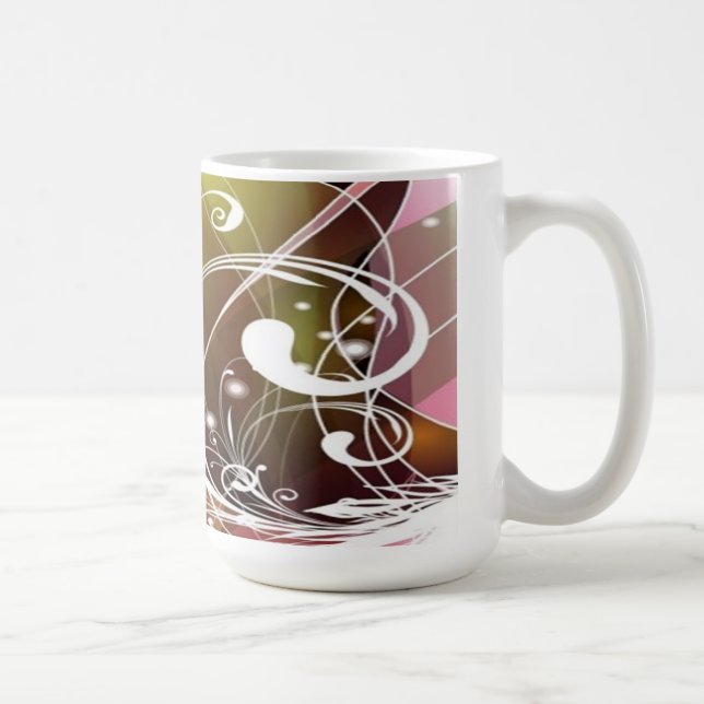 Taza De Café Mug floral de abstracto cutáneo (Derecha)