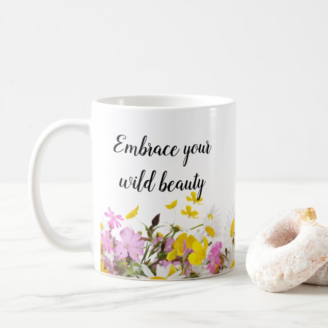 Taza De Café Mug Floral de belleza salvaje (Con donut)