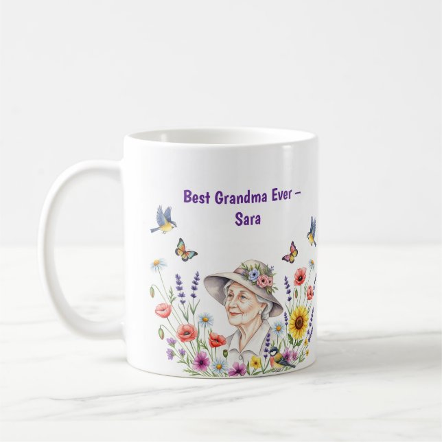 Taza De Café Mug floral de la abuela (Izquierda)