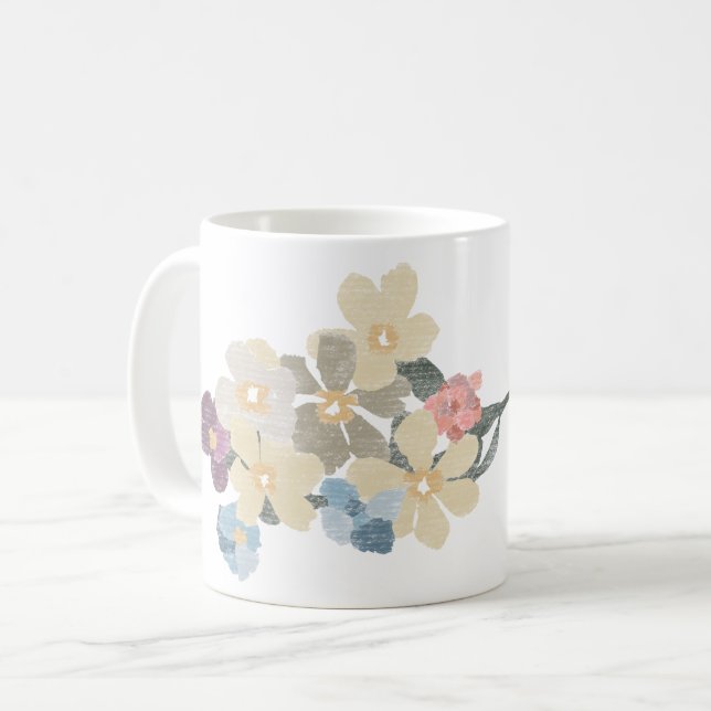 Taza De Café Mug Floral de mano dibujada (Anverso izquierdo)