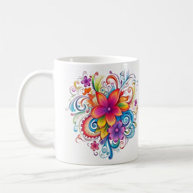 Taza De Café Mug floral inspirada en el orgullo (Izquierda)