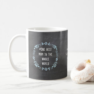 Taza De Café Mug Floral para la Mejor Mamá con Pizarra