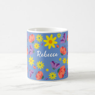 Taza De Café Mug floral personalizada