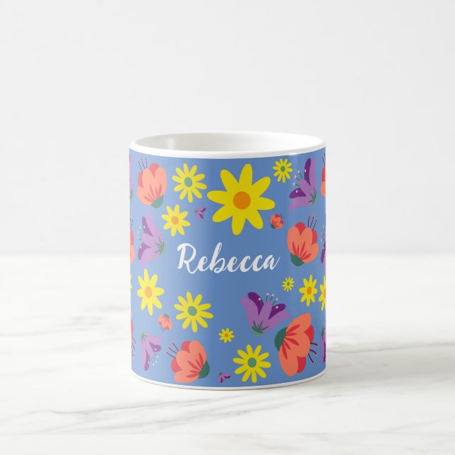 Taza De Café Mug floral personalizada (Centro)