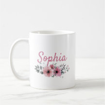 Mug Floral Personalizada Con Nombre