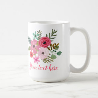 Taza De Café Mug floral personalizada Idea de regalo de flor