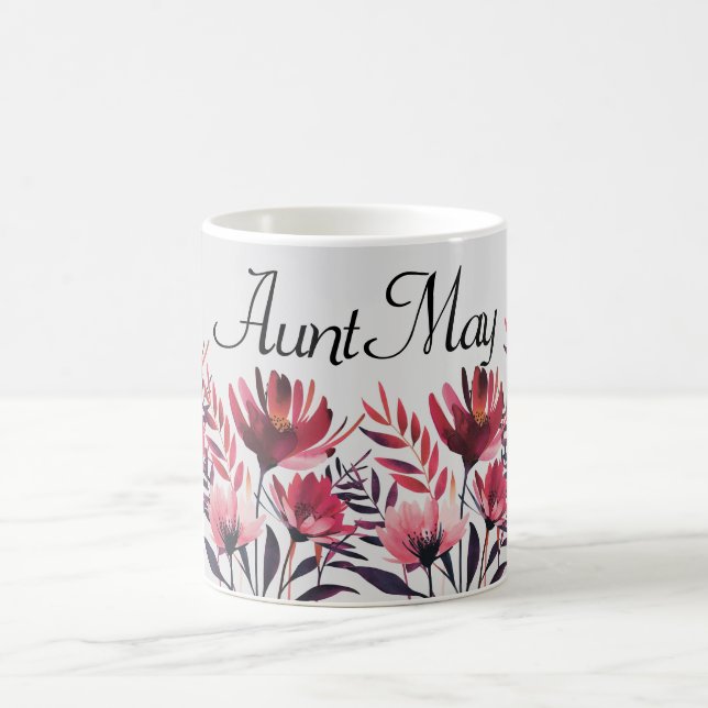 Taza De Café Mug floral personalizada - Mug floral de Personali (Centro)