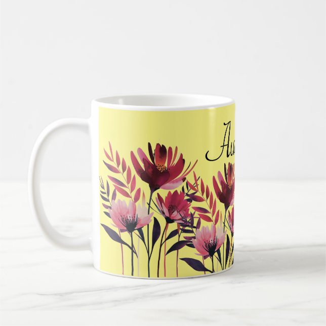 Taza De Café Mug floral personalizada - Mug floral de Personali (Izquierda)