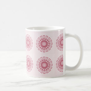 Taza De Café Mug floral retro, magenta
