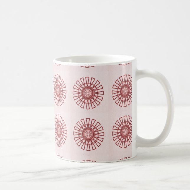Taza De Café Mug floral retro, marrón (Derecha)