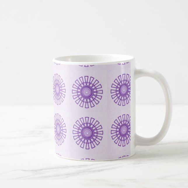 Taza De Café Mug floral retro, violeta (Derecha)
