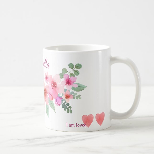 Taza De Café Mug. flores rosas (Derecha)