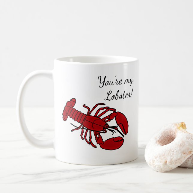 Taza De Café Mug For Girlfriend Boyfriend | Eres mi langosta (Con donut)