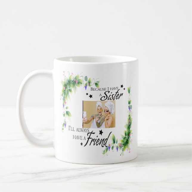 Taza De Café Mug fotográfica de hermana personalizada (Izquierda)