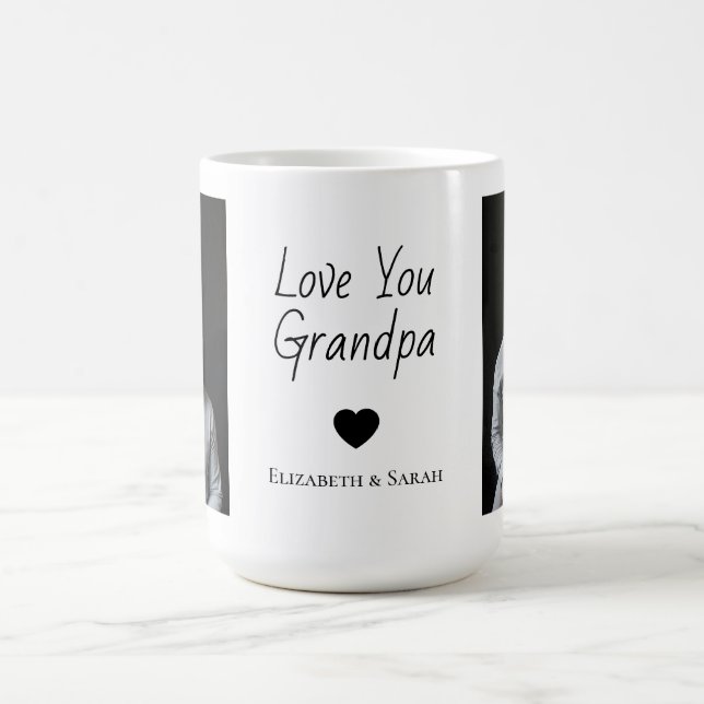 Taza De Café Mug fotográfica personalizada - Te amo abuelo (Centro)