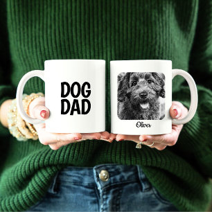 Taza De Café Mug fotográfico de Dog Dad en blanco y negro simpl