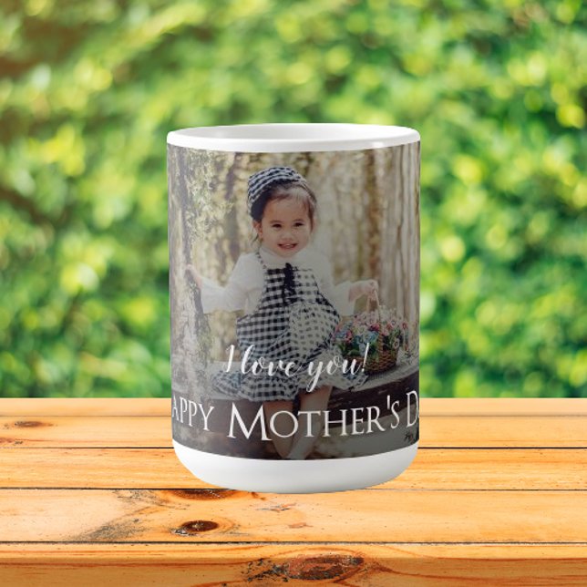 Taza De Café Mug fotográfico del Día de la Madre Moderna (Modern Mothers Day Photo Personalized Coffee Mug)