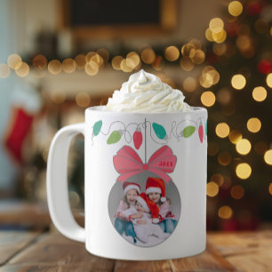 Taza De Café Mug fotográfico personalizado de ornamento navideñ