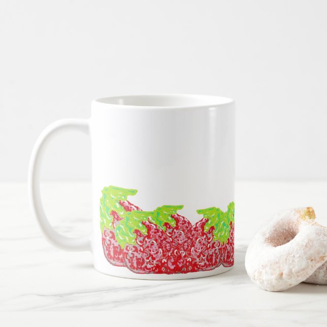 Taza De Café Mug: Fresas (Con donut)
