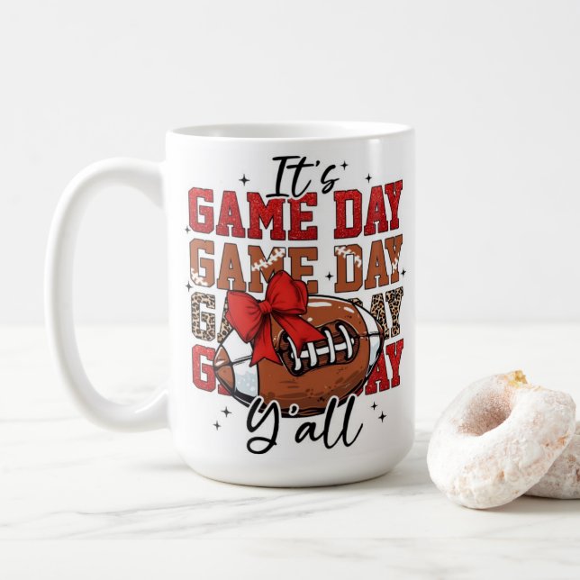 Taza De Café Mug game day, futbol americano (Con donut)