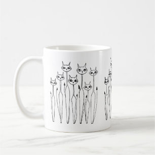 Taza De Café Mug (gatos dibujados a mano)
